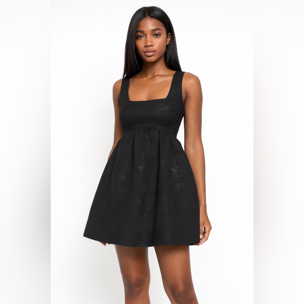 Maeve By Anthropologie jacquard mini shimmer square neck dress